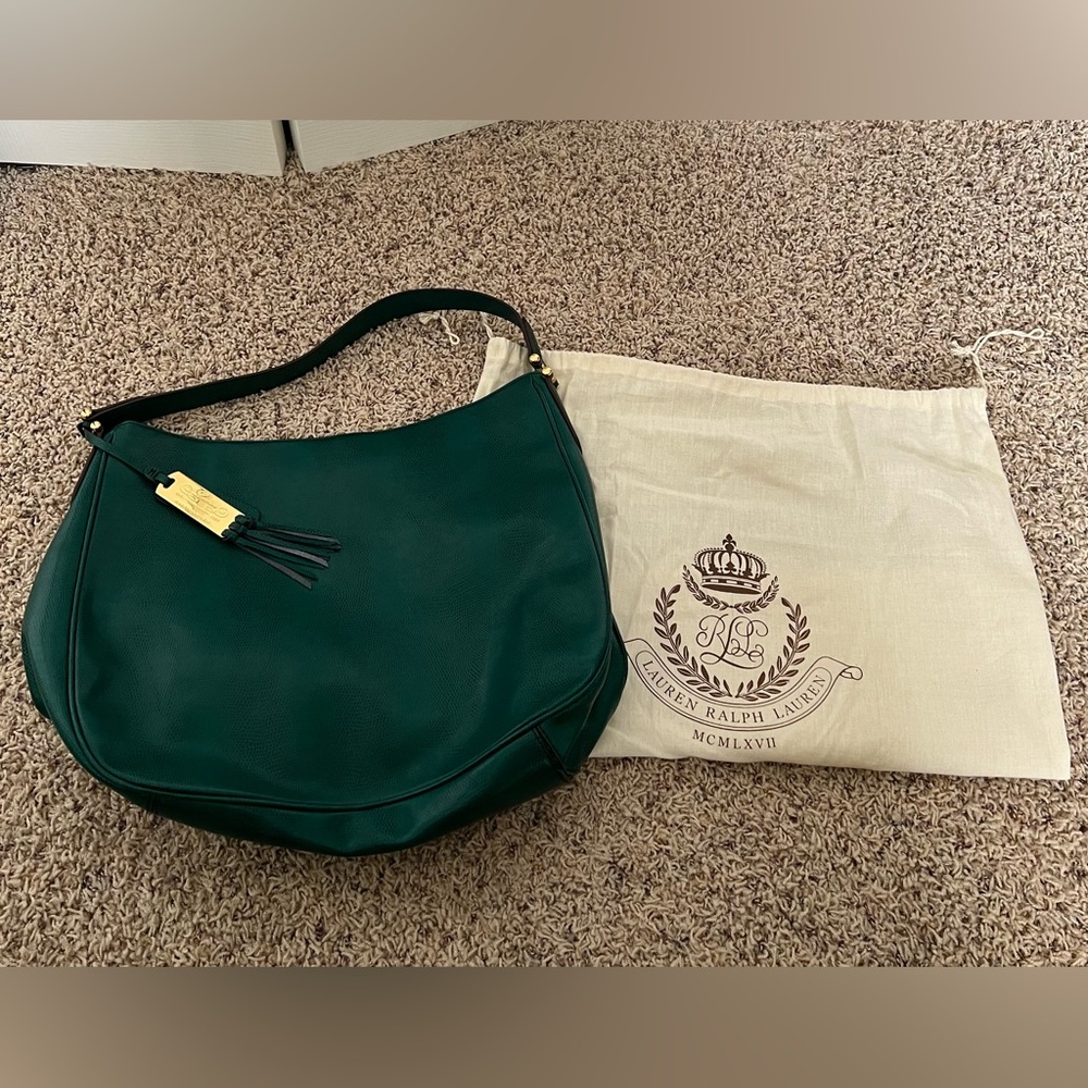 Ralph Lauren Harrow hobo bag, forest green